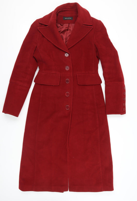 Press & Bastyan Red Wool Angora Women's Coat Size 10