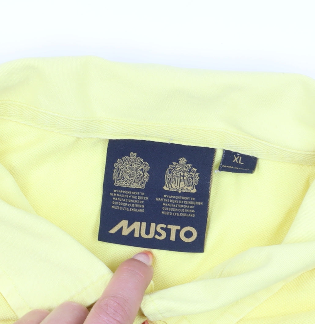 Musto Men's Yellow Polo Shirt XL - Casual Cotton Short Sleeve