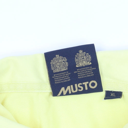 Musto Men's Yellow Polo Shirt XL - Casual Cotton Short Sleeve