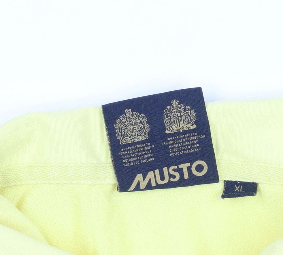 Musto Men's Yellow Polo Shirt XL - Casual Cotton Short Sleeve