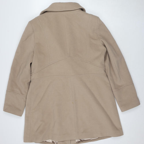 Planet Women's Beige Wool Coat Size 18 Mid-Length Casual