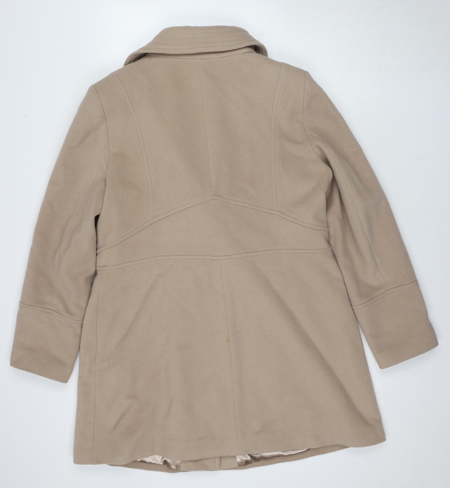 Planet Women's Beige Wool Coat Size 18 Mid-Length Casual