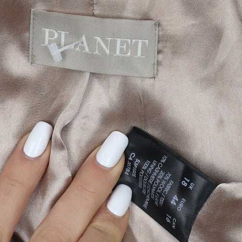 Planet Women's Beige Wool Coat Size 18 Mid-Length Casual