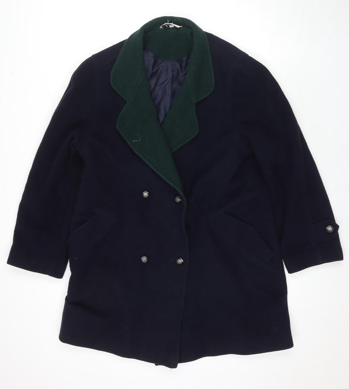 Nuage Women's Black Wool Cashmere Pea Coat Size 12