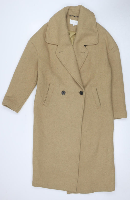 Deane & White Women's Beige Wool Overcoat Size 10