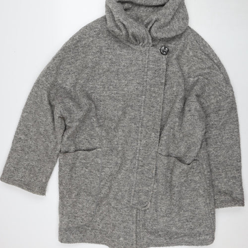 LS Women's Grey Wool Blend Coat - Size L