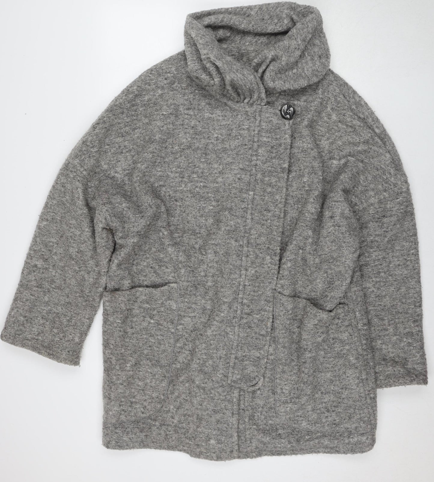 LS Women's Grey Wool Blend Coat - Size L
