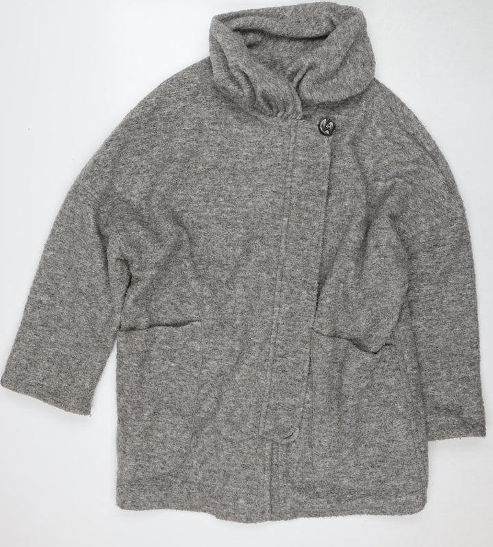 LS Women's Grey Wool Blend Coat - Size L