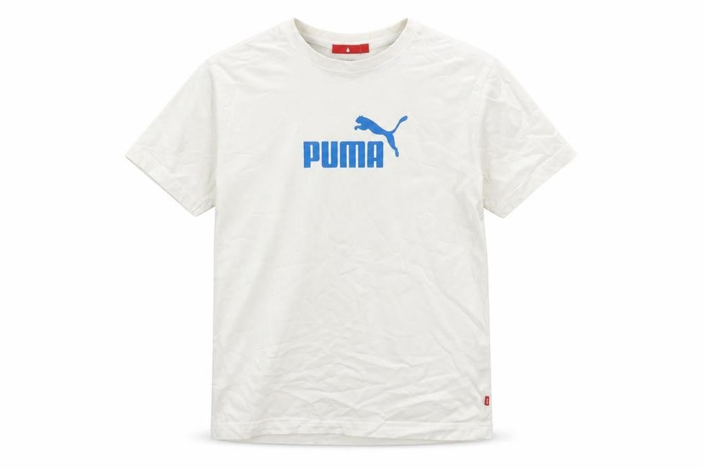 Puma Boys White Graphic Print T-Shirt XS Regular Fit