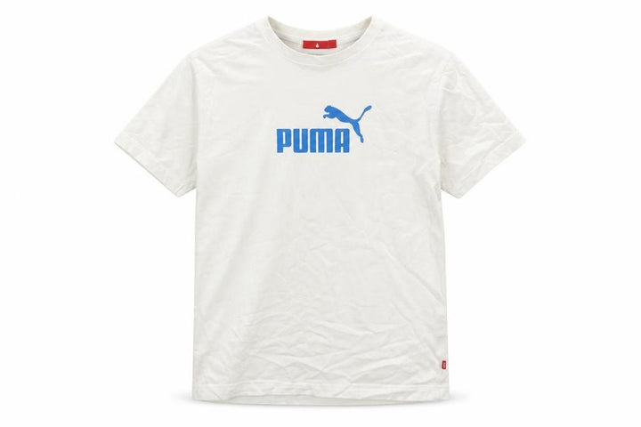 Puma Boys White Graphic Print T-Shirt XS Regular Fit