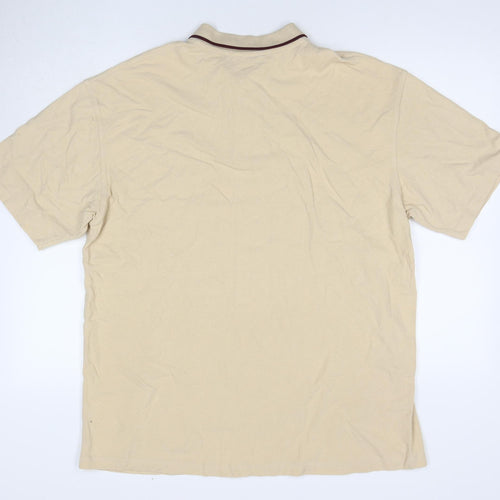 Grand De Luxe Men's Beige Polo - XXL, Short Sleeve, Cotton