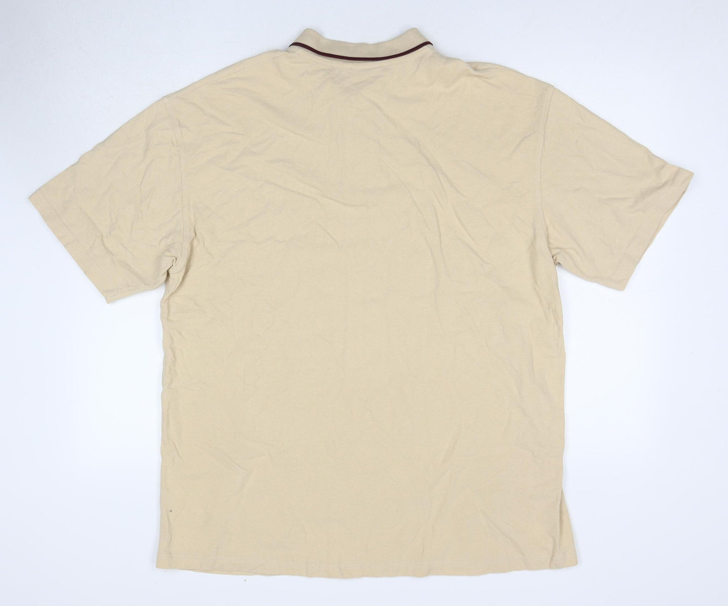 Grand De Luxe Men's Beige Polo - XXL, Short Sleeve, Cotton