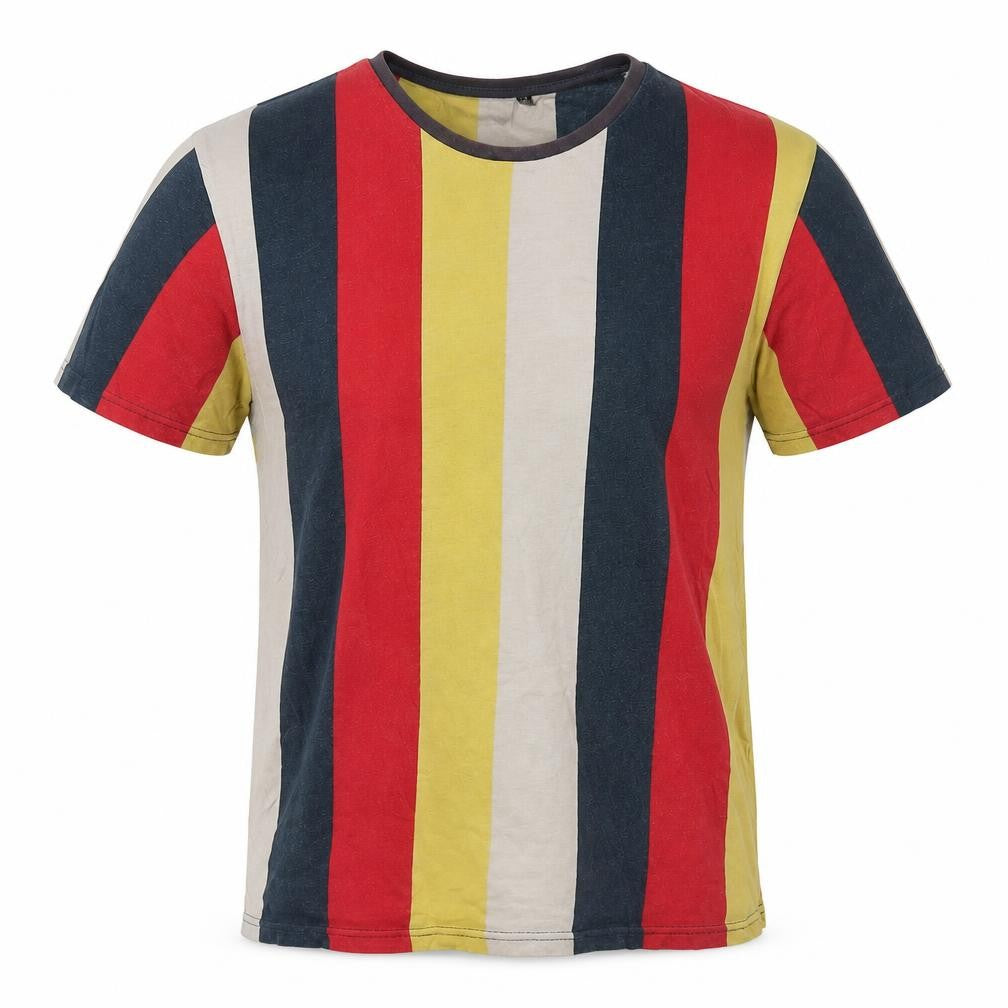 Brave Soul Men's Multicoloured Striped T-Shirt L