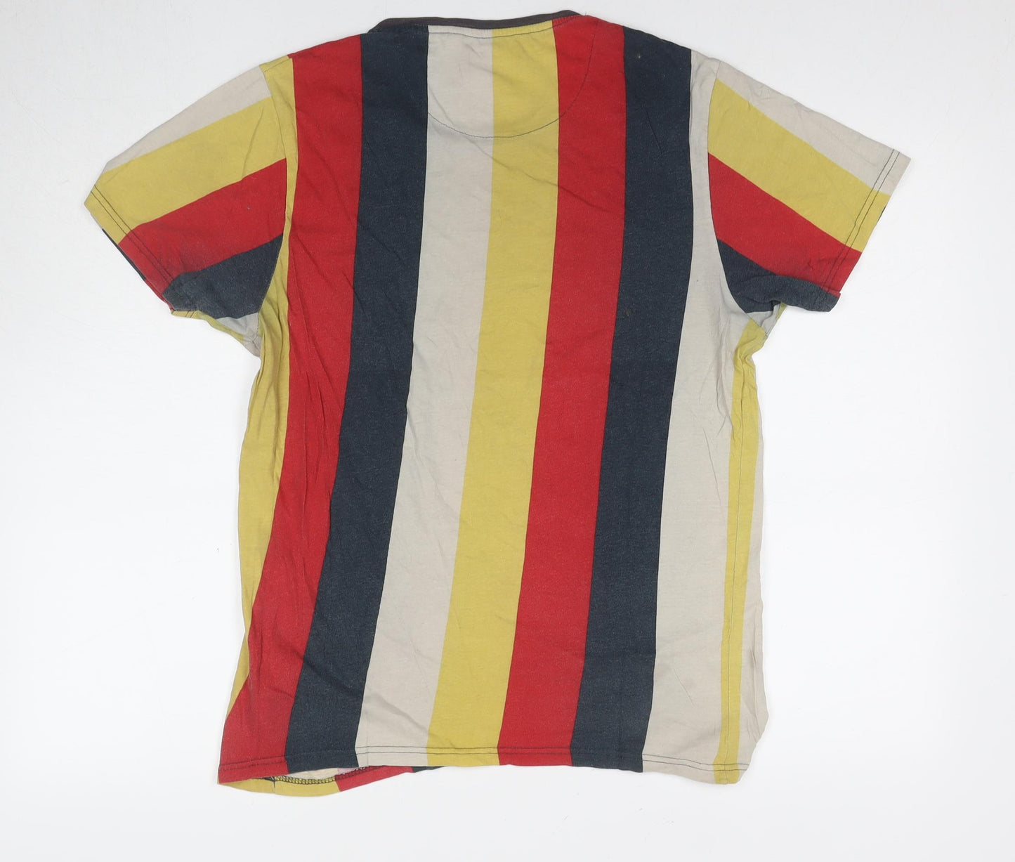 Brave Soul Men's Multicoloured Striped T-Shirt L