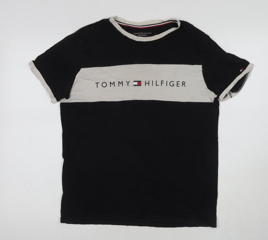 Tommy Hilfiger Men's Black Logo T-Shirt - Size S