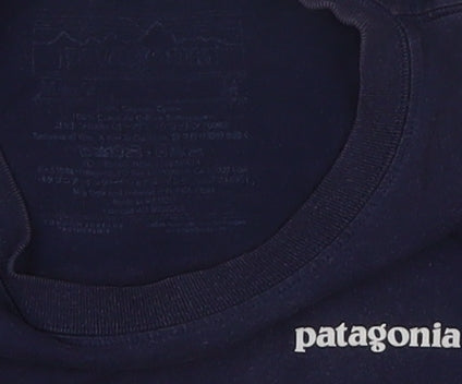 Patagonia Men's Blue T-Shirt, M, Logo, Outdoor Look