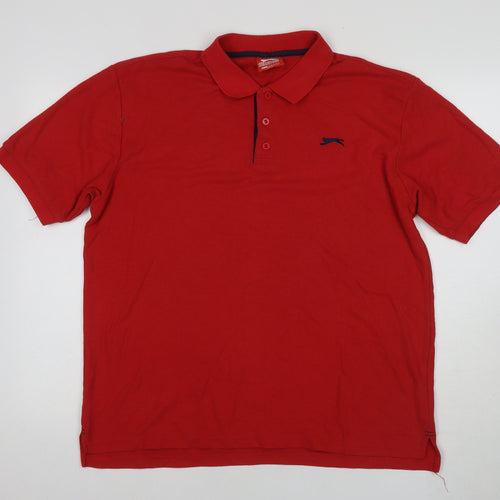 Slazenger Men's Red XL Polo Shirt, Cotton, Casual