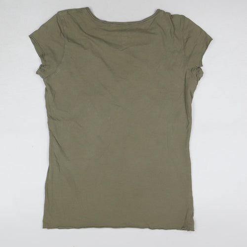 GAP Women's Green V-Neck T-Shirt, Size M, Casual