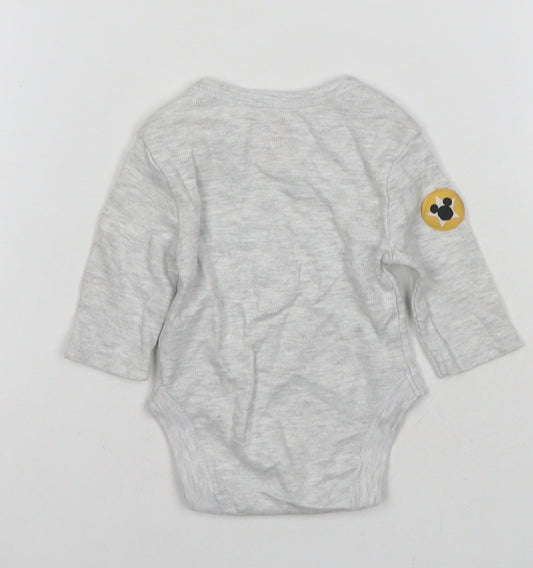 Disney at Primark Unisex Grey Newborn Babygrow Long Sleeve