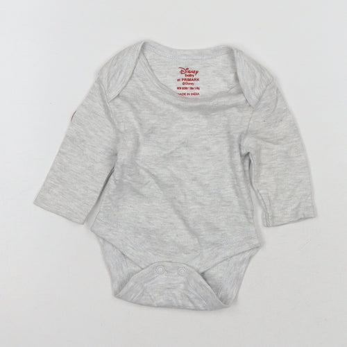 Disney at Primark Unisex Grey Newborn Babygrow Long Sleeve
