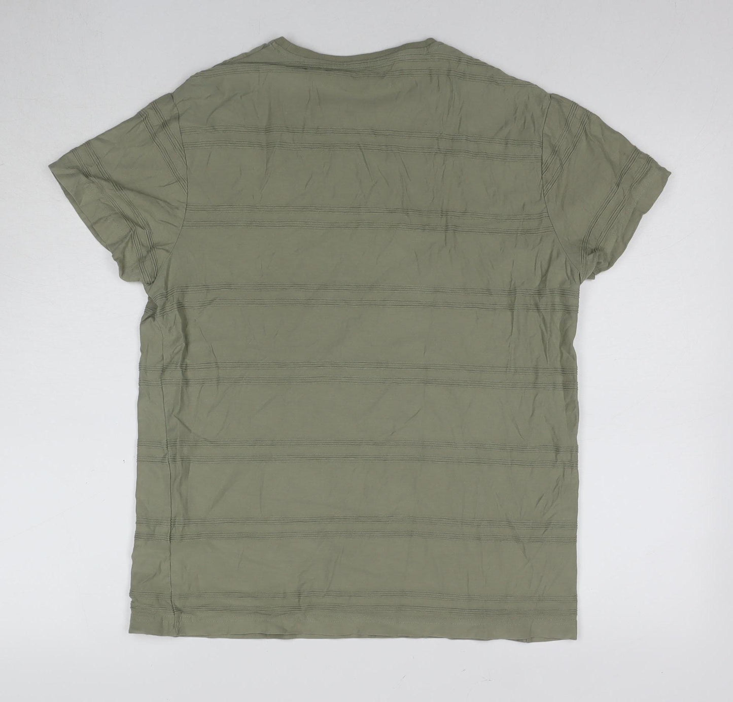 Dressmann Men's Green Crew Neck T-Shirt M