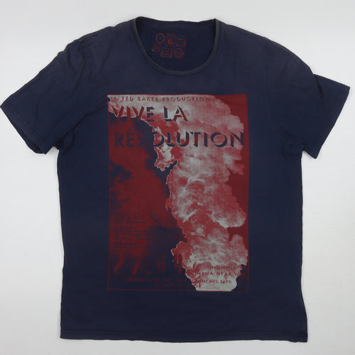 Ted Baker Men's Blue Graphic Print T-Shirt Size M