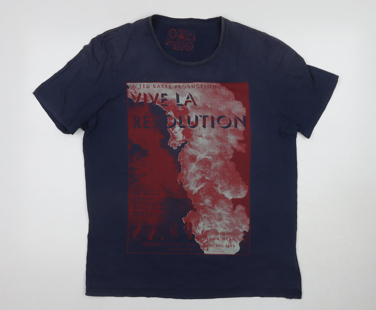 Ted Baker Men's Blue Graphic Print T-Shirt Size M