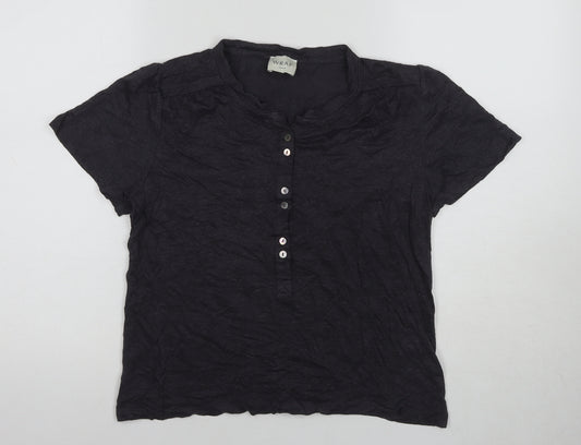 Wrap Women's Black Short Sleeve T-Shirt Size L