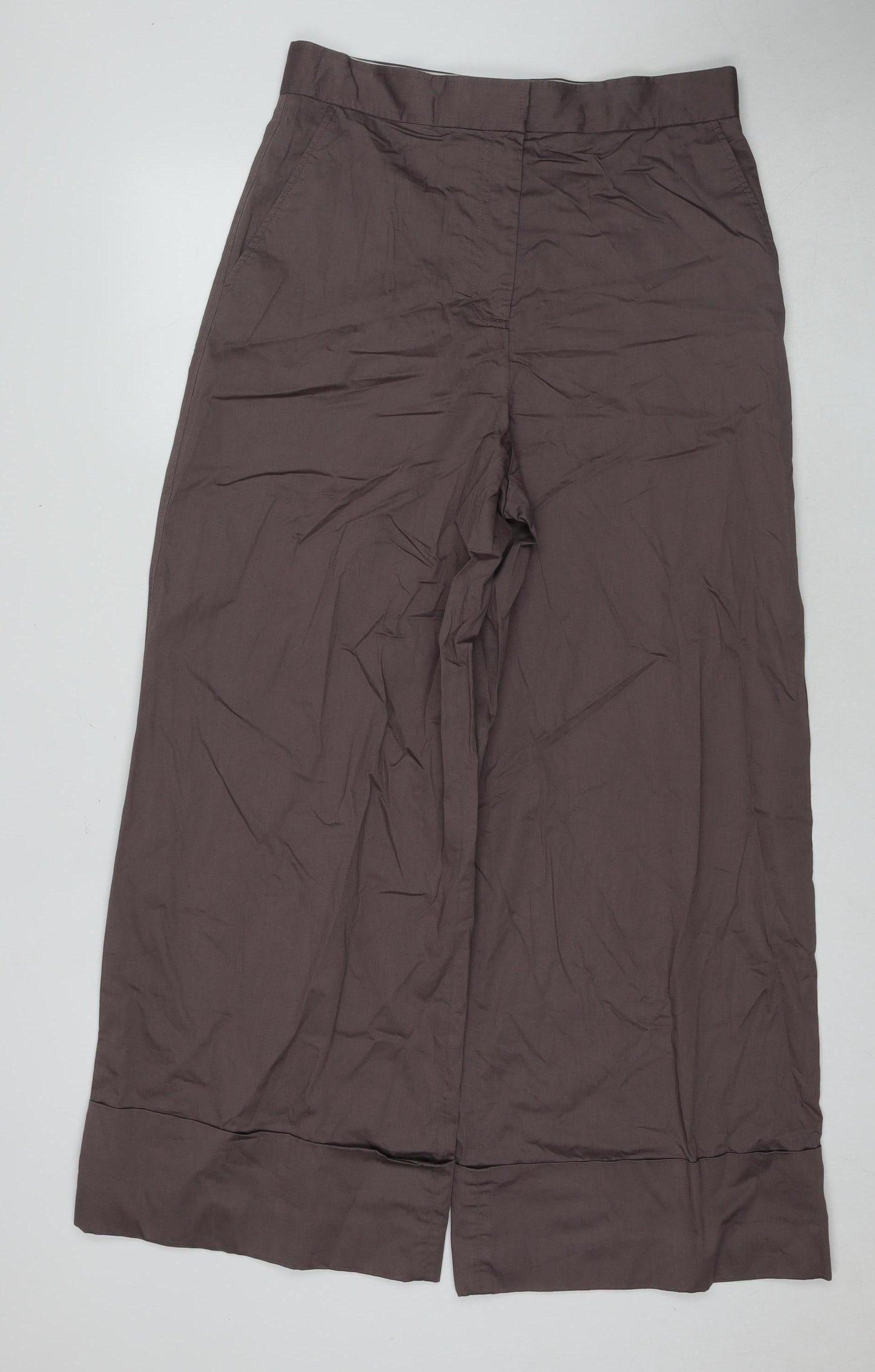 COS Women's Brown Wide-Leg Casual Trousers Size 12