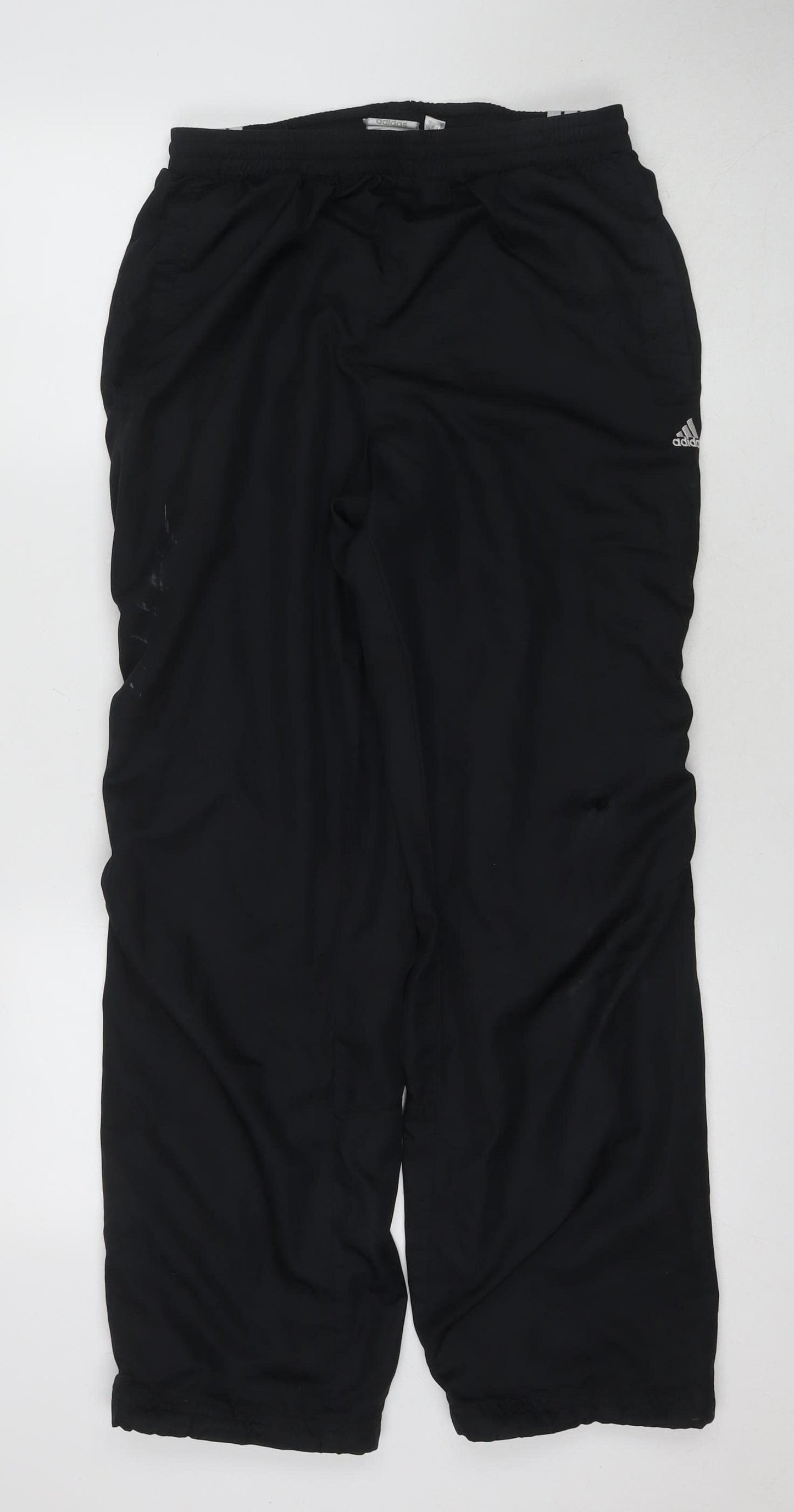 Adidas Men's Black Track Pants Size M with Side Stripe
