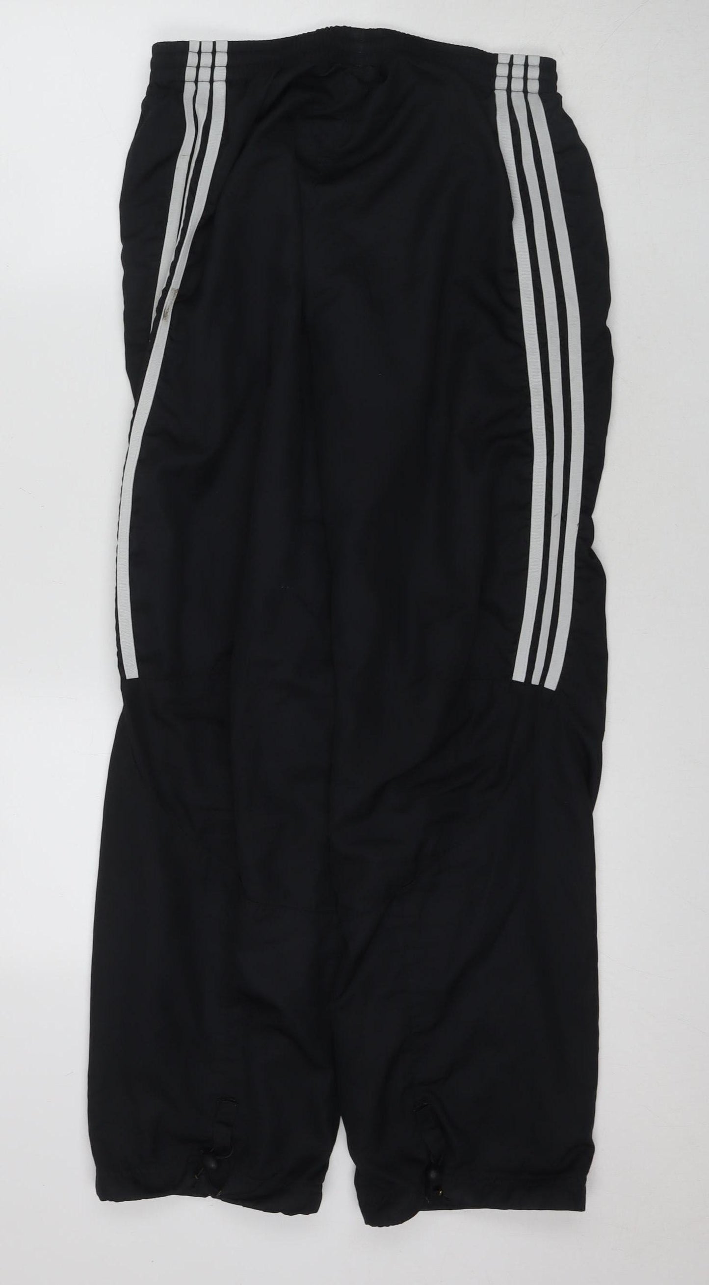 Adidas Men's Black Track Pants Size M with Side Stripe