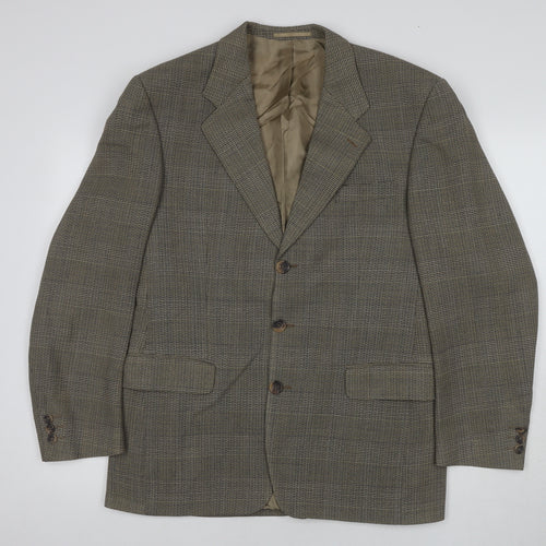 Cadenza Men's Brown Check Blazer, Size 48, Classic Style