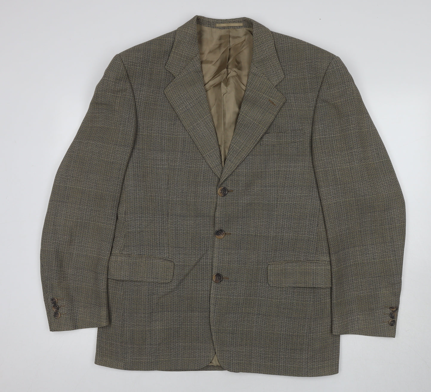 Cadenza Men's Brown Check Blazer, Size 48, Classic Style