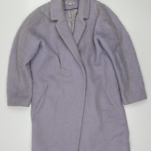 Whistles Women's Purple Long Wool Overcoat, Size M