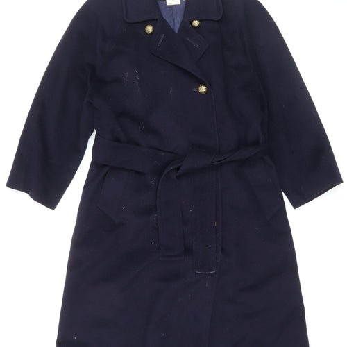 Jaeger Women's Black Wool Cashmere Trench Coat Size 10