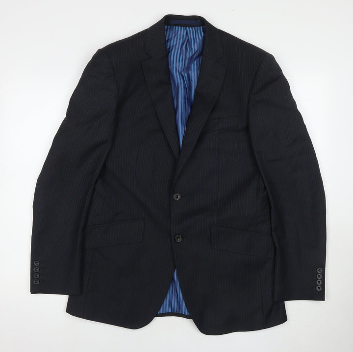 Marks and Spencer Men's Black Pinstripe Blazer, Size 38R