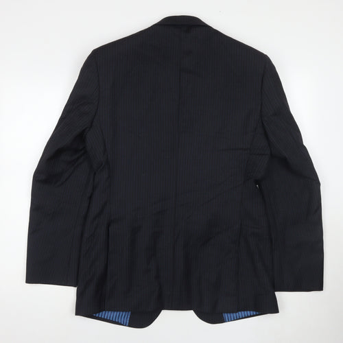 Marks and Spencer Men's Black Pinstripe Blazer, Size 38R