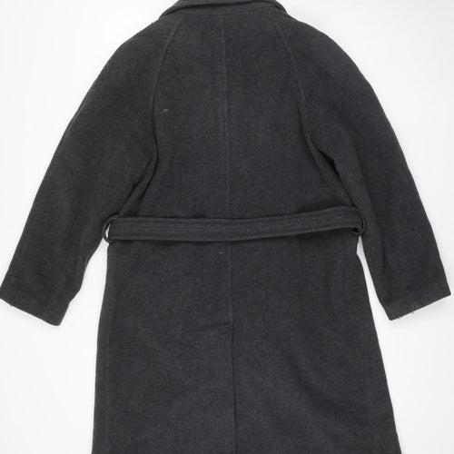Anne Weyburn Women's Black Belted Overcoat UK 12