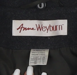 Anne Weyburn Women's Black Belted Overcoat UK 12
