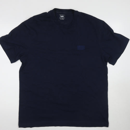 Lee Men's Navy Crew Neck T-Shirt - Large