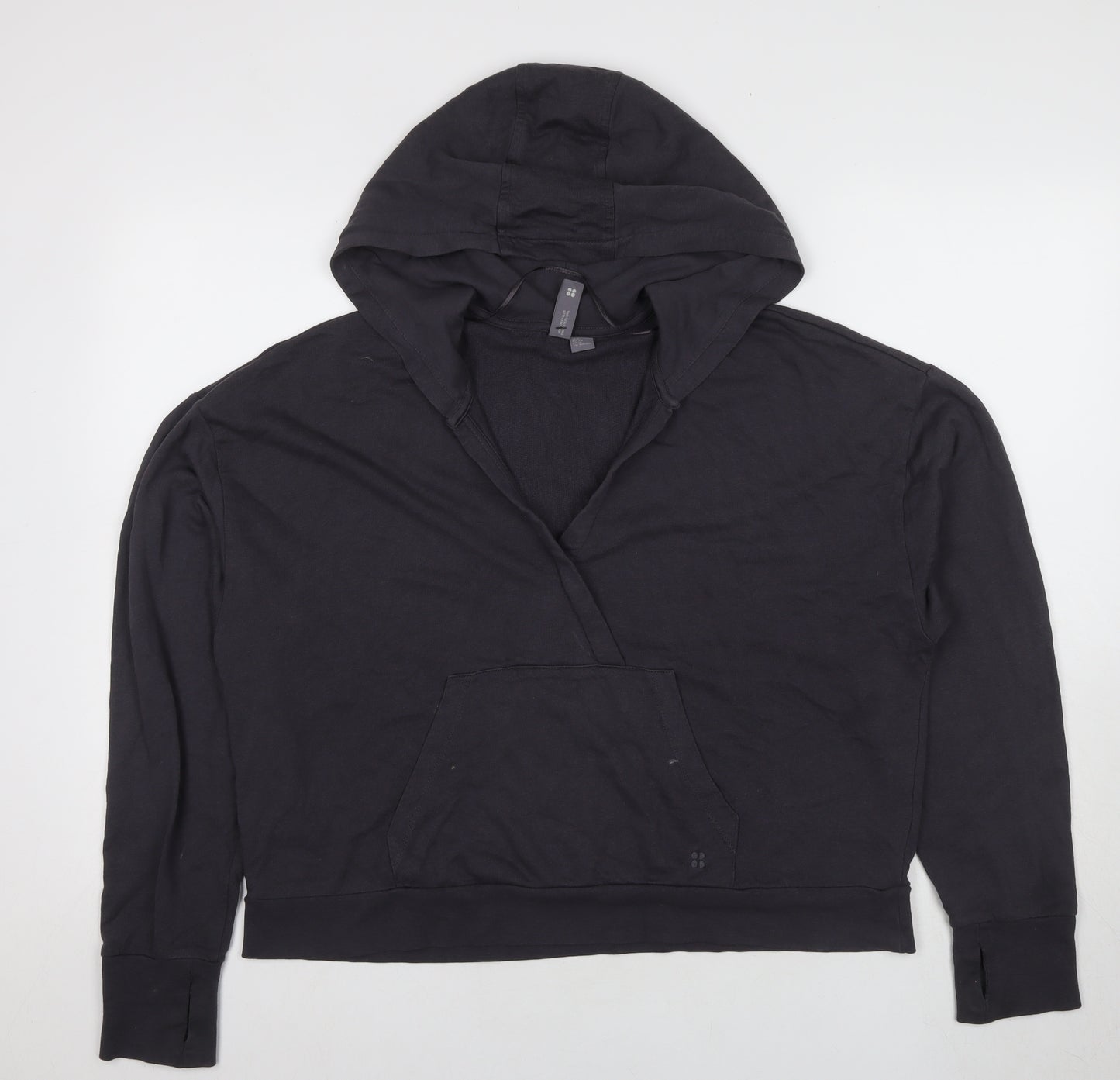 Sweaty Betty Women's Black Pullover Hoodie, Size 16