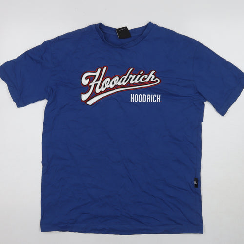 Hoodrich Men's Blue Graphic Logo T-Shirt, Size S, Cotton