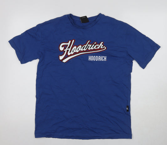 Hoodrich Men's Blue Graphic Logo T-Shirt, Size S, Cotton