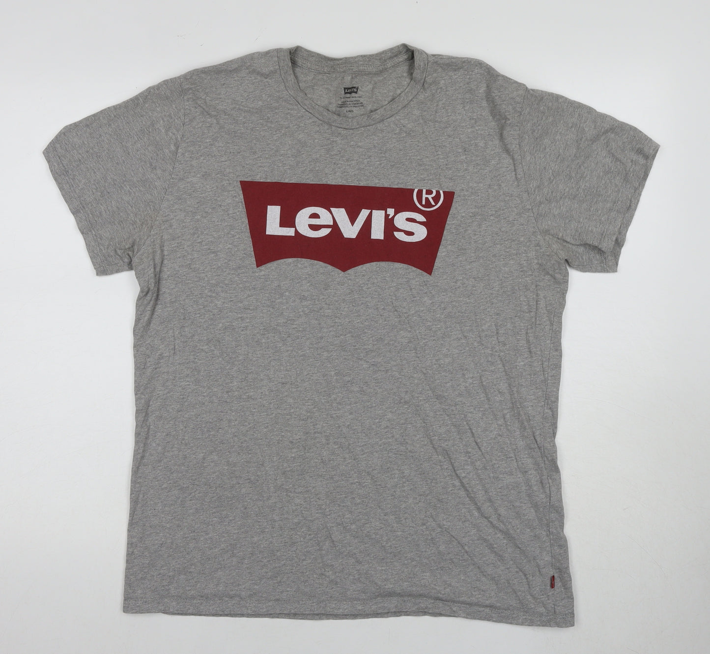 Levi's Men's Grey Graphic T-Shirt, Size L, Cotton Logo