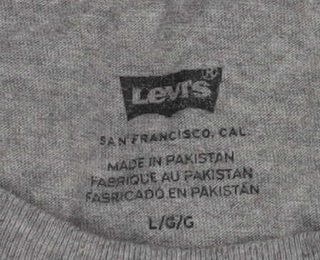 Levi's Men's Grey Graphic T-Shirt, Size L, Cotton Logo