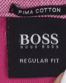 Hugo Boss Men's Pink Polo Shirt XL - Cotton Regular Fit