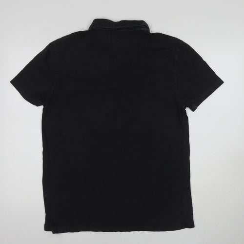 Criminal Men's Black L Polo Shirt Casual Short Sleeve