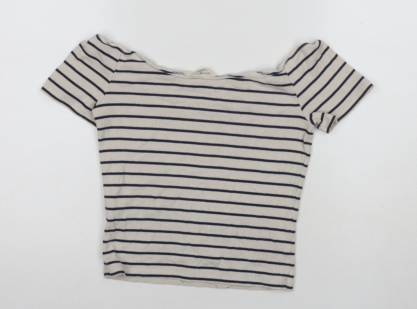 Ralph Lauren Women's Beige Striped Knit Top Size L