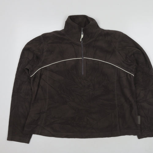 Active Unisex Brown Fleece Henley Sweatshirt Size 20-22
