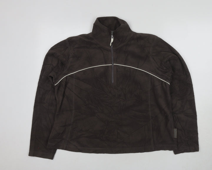 Active Unisex Brown Fleece Henley Sweatshirt Size 20-22